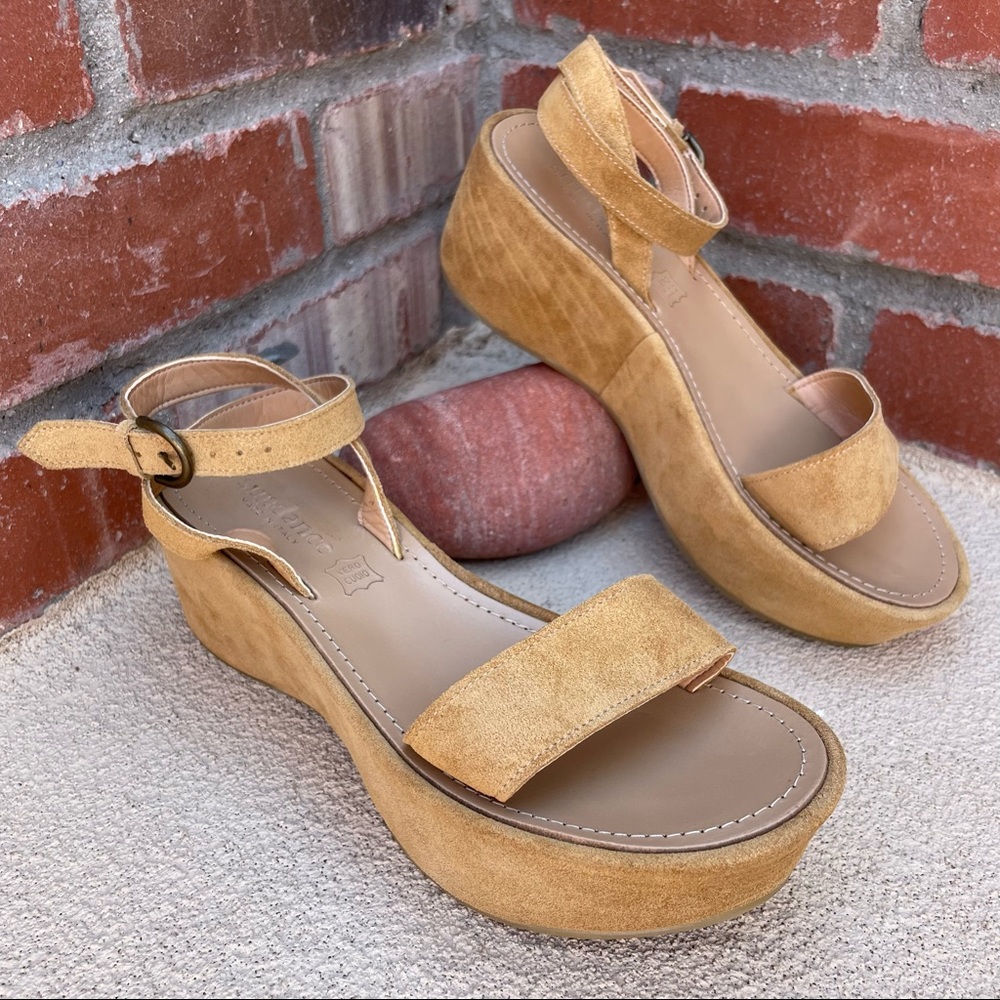 Sundance☀️Italian Tan Suede Strappy Platform Sandal Sz 7